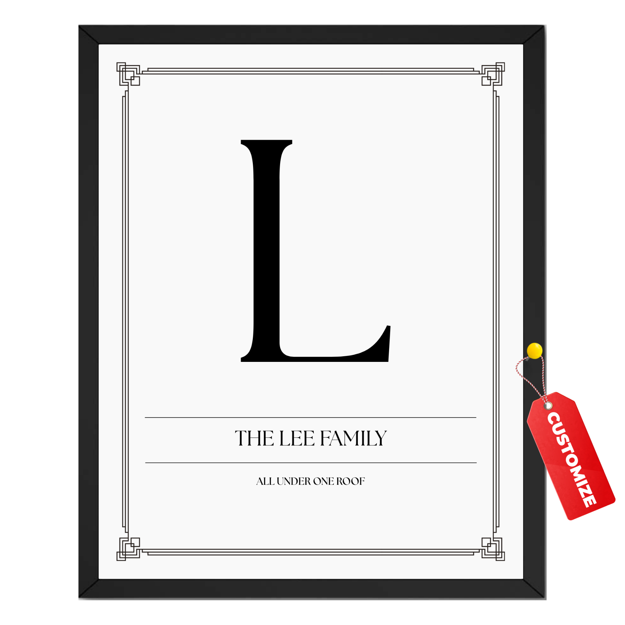 Personalized Family Monogram Print - Custom Last Name Initial Poster