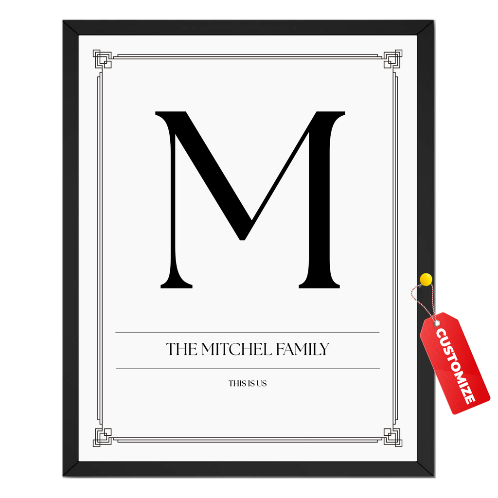 Personalized Custom Family Print - Customized Surname Initial Poster and Canvas