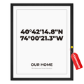 Personalized Custom Address Print: Customized GPS Location Poster and Canvas
