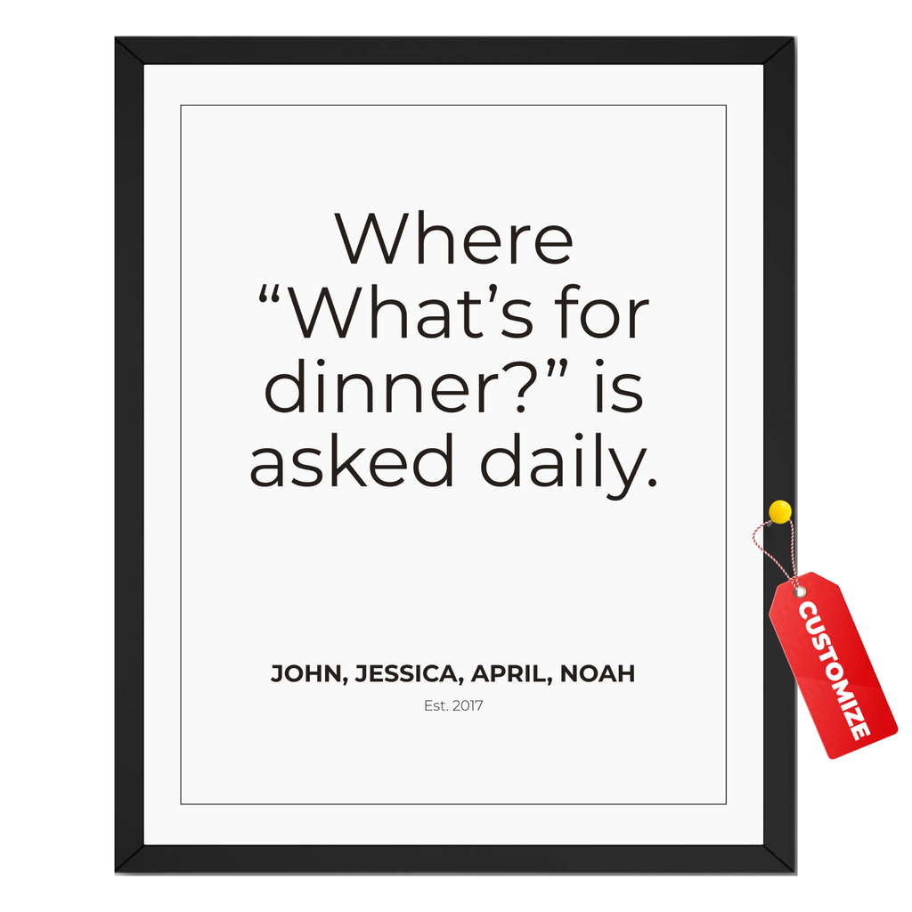 Personalized Dinner Quote Print- Customized Family Name Poster and Canvas