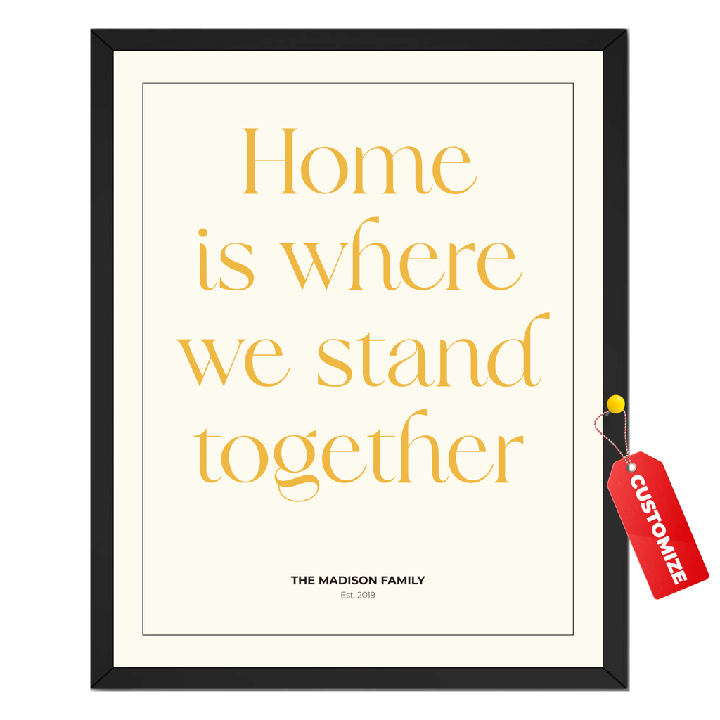 Personalized Home Quote Print - Custom Family Name Poster and Canvas
