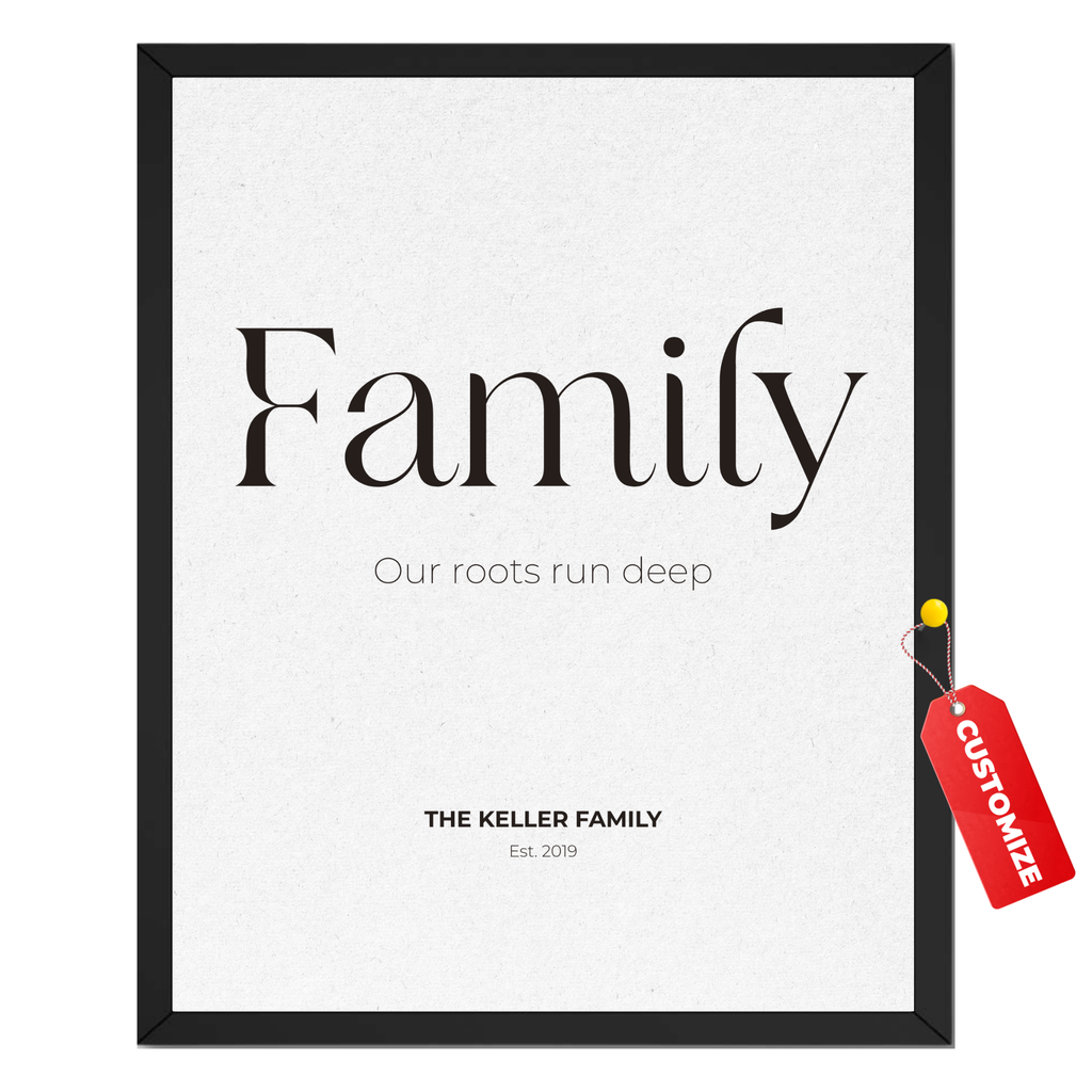 Personalized Family Wall Art Print - Custom Roots Run Deep Poster