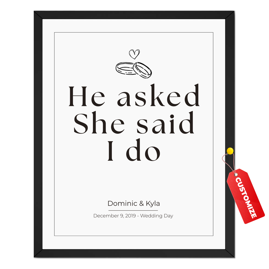 Personalized Wedding Quote Print: Custom Couple Name Poster and Canvas