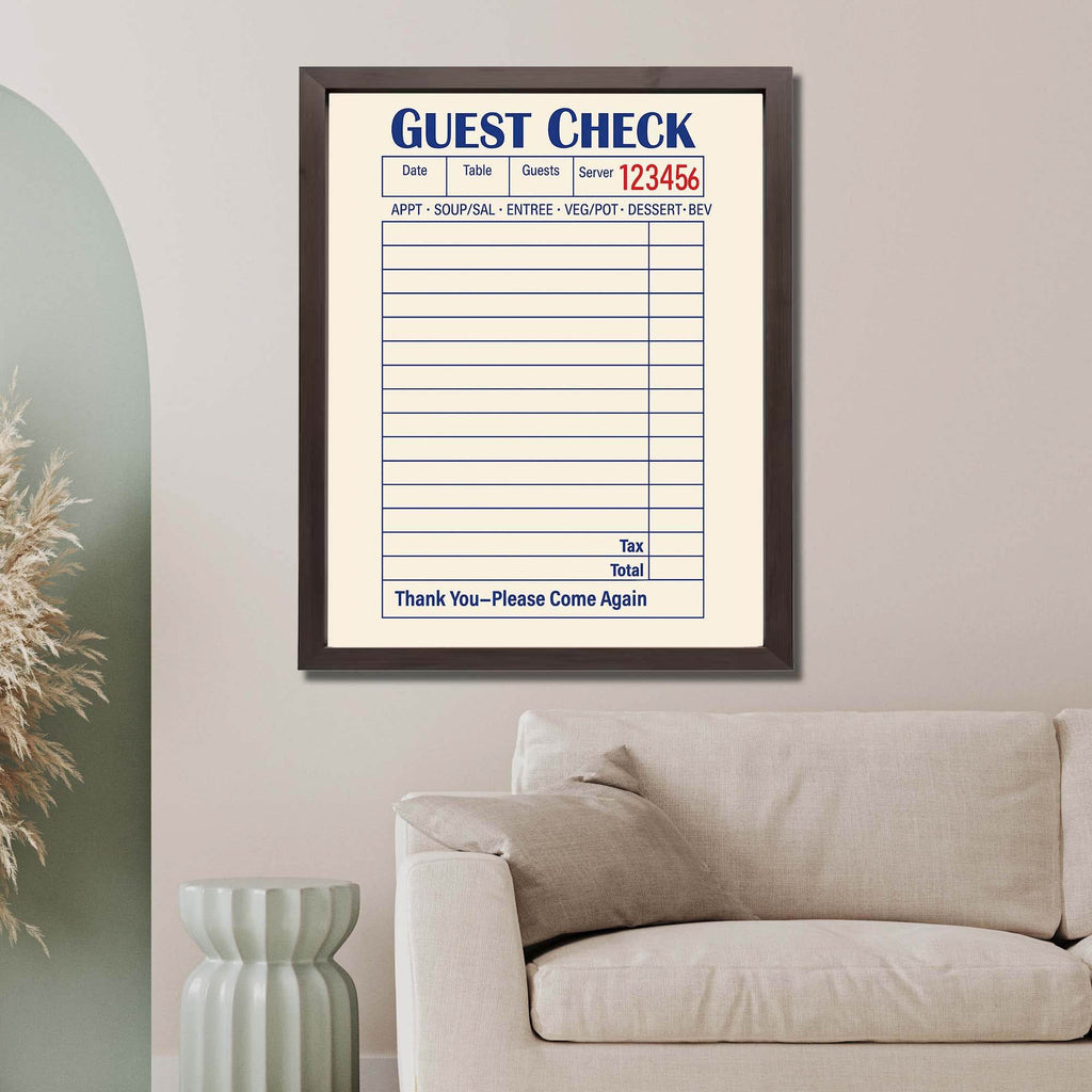 InkFlow Blank Guest Check Poster - Simple, Elegant Design for Customizable Wall Art, Perfect for Restaurants, Cafes, or Unique Home Décor and Personalized Statements - Unframed Wall Art - Infinity Beyond Crafts