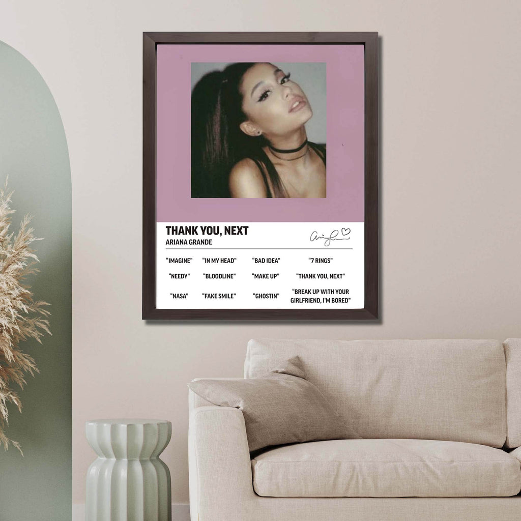 InkFlow Thank U, Next Music Poster - Art Print for Fans, Wall Décor for Home, Studio, or Office, Inspirational Artwork for Modern Spaces - 8x10 Unframed Canvas Wall Art - Infinity Beyond Crafts