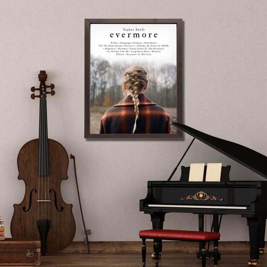 InkFlow Evermore Album Poster - Beautiful Indie Folk Music Artwork - Perfect Wall Decor for Bedroom, Living Room, or Office - Music & Musicians Art - 8x10 Unframed Canvas Wall Art - Infinity Beyond Crafts