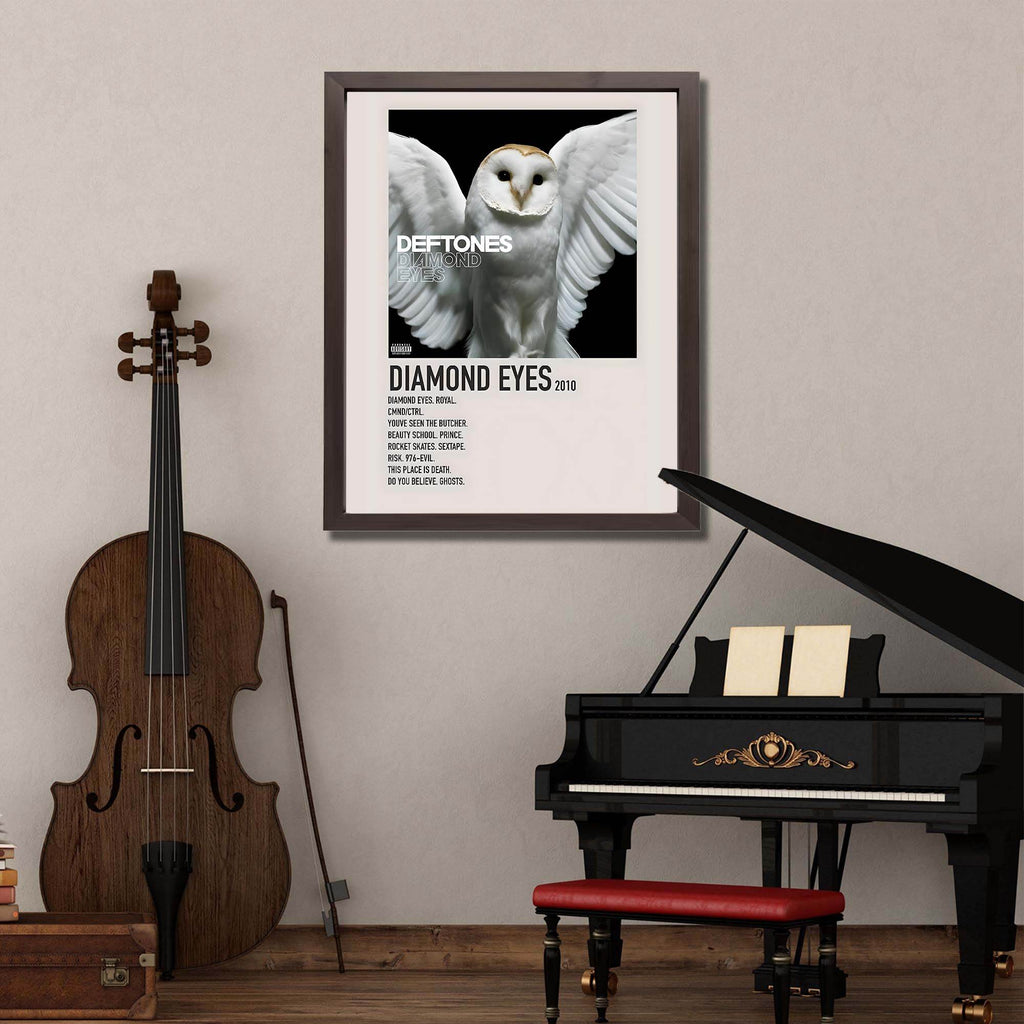 InkFlow Alternative Rock Album Inspired Poster Featuring Diamond Eyes Artwork - Modern Music Wall Art for Home, Bedroom, Office, or Living Room Décor - 8x10 Unframed Canvas Wall Art - Infinity Beyond Crafts