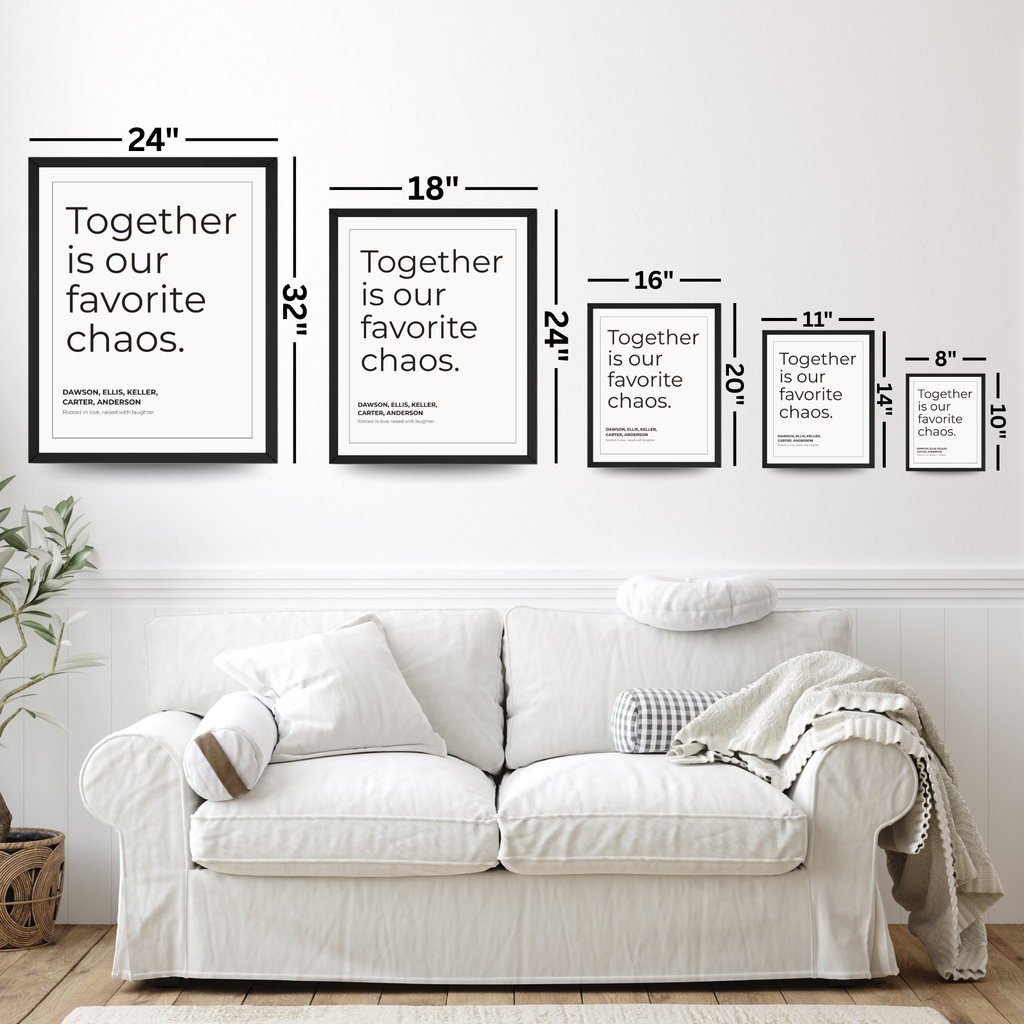 Personalized Favorite Chaos Print: Customized Family Name Poster and Canvas