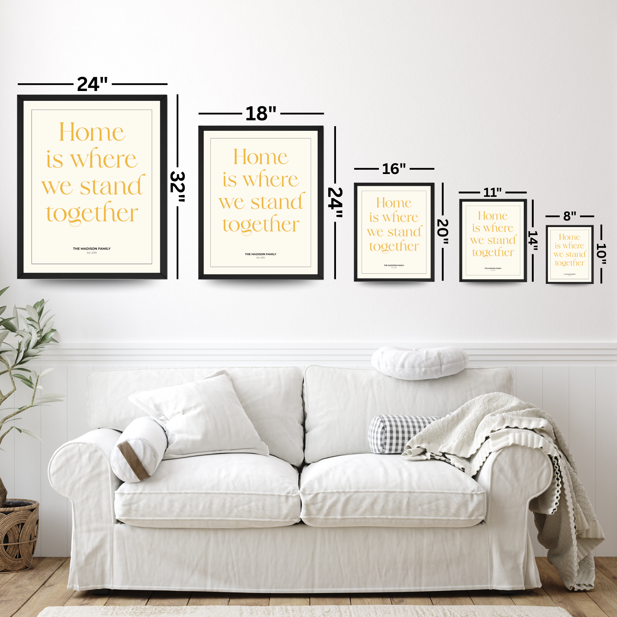 Personalized Home Quote Print - Custom Family Name Poster and Canvas