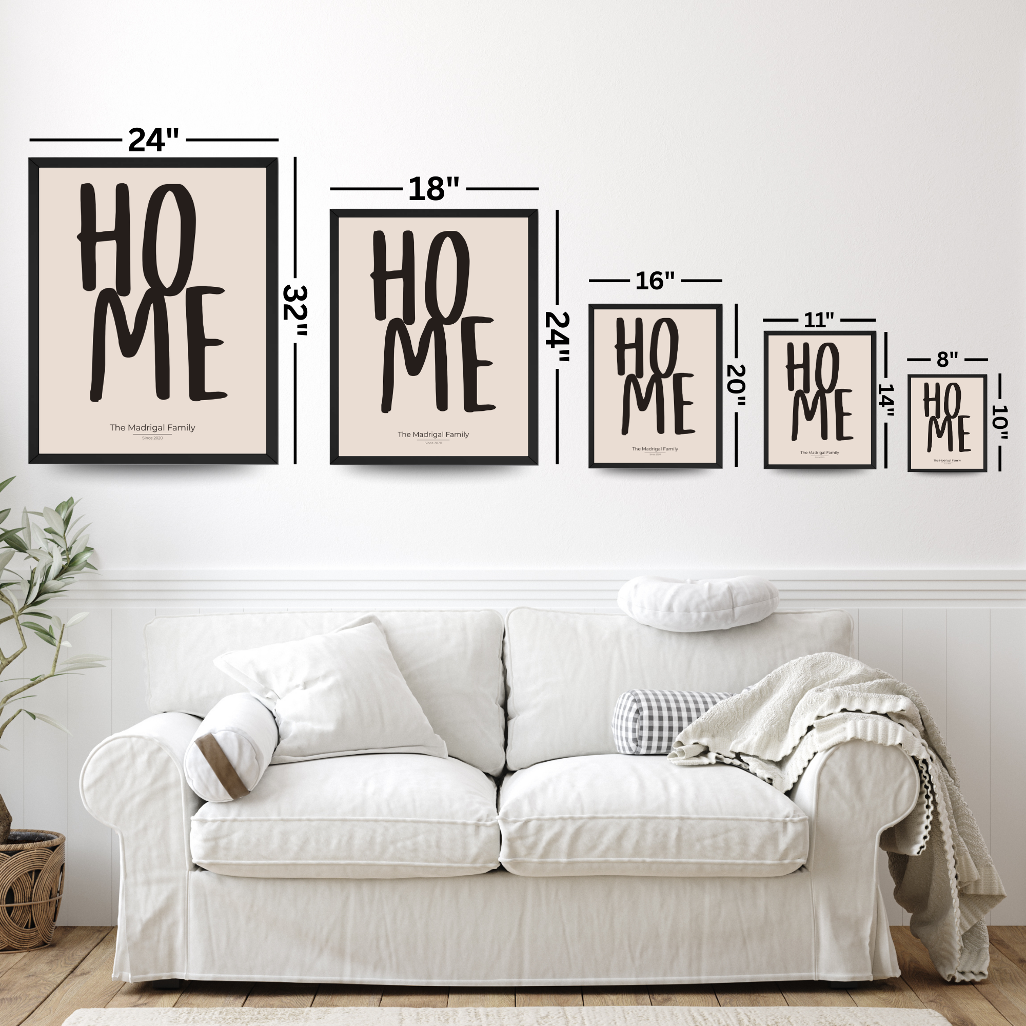 Personalized Home Print: Custom Family Names Poster and Canvas