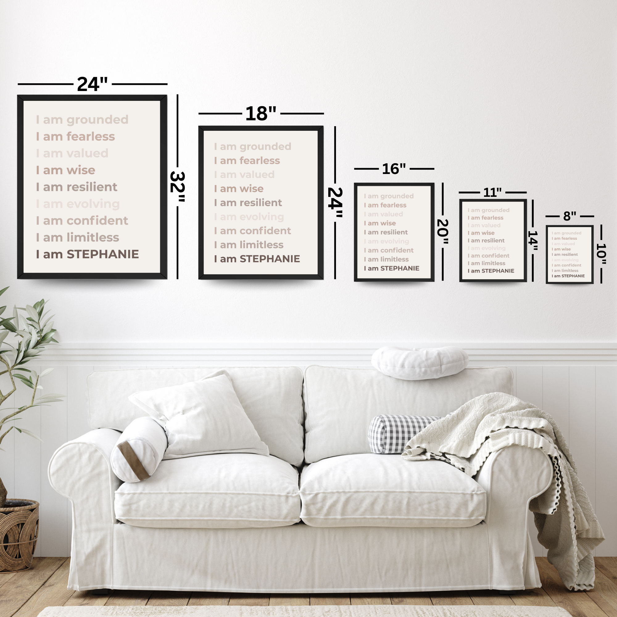 Personalized Affirmation Print - Custom Name Motivation Poster
