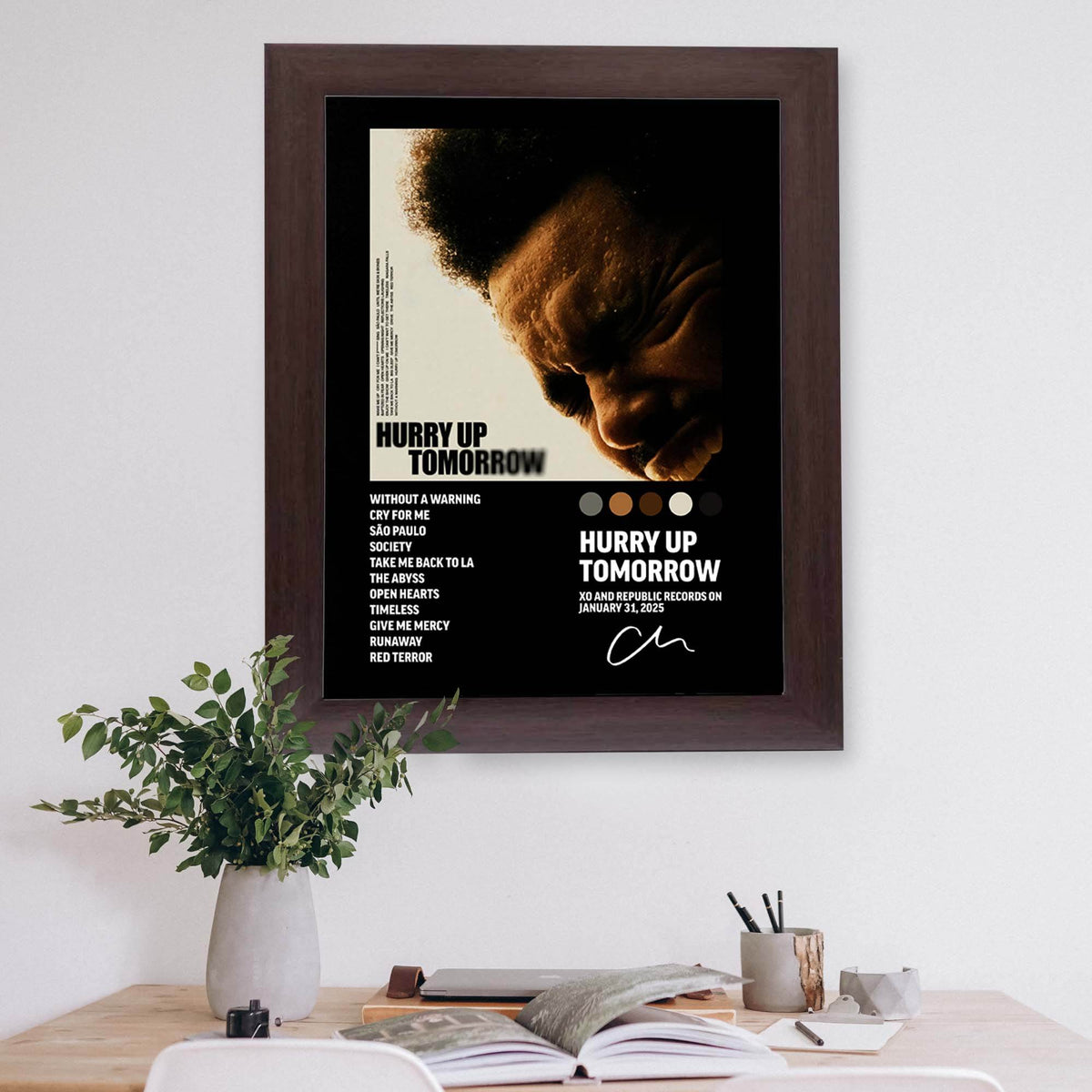 InkFlow Hurry Up Tomorrow Music Poster - Iconic Pop Art Print for Music Lovers, Motivational Wall Decor for Home, Office, and Music Enthusiasts - 8x10 Unframed Canvas Wall Art - Infinity Beyond Crafts