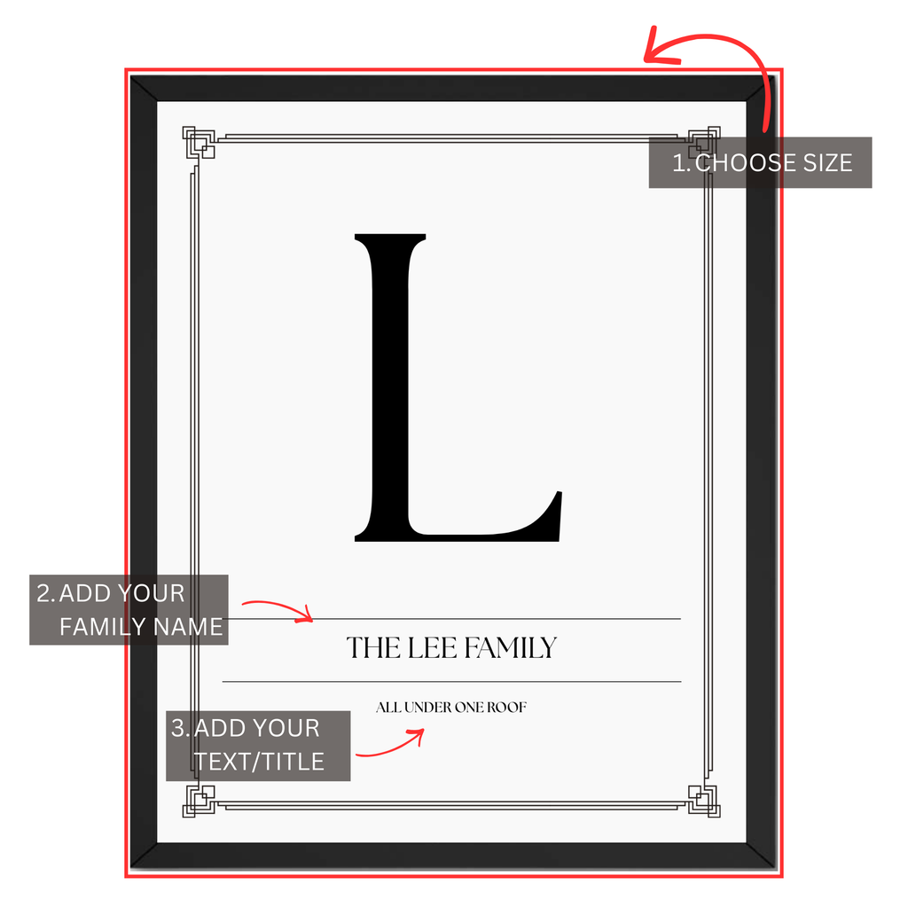 Personalized Family Monogram Print - Custom Last Name Initial Poster