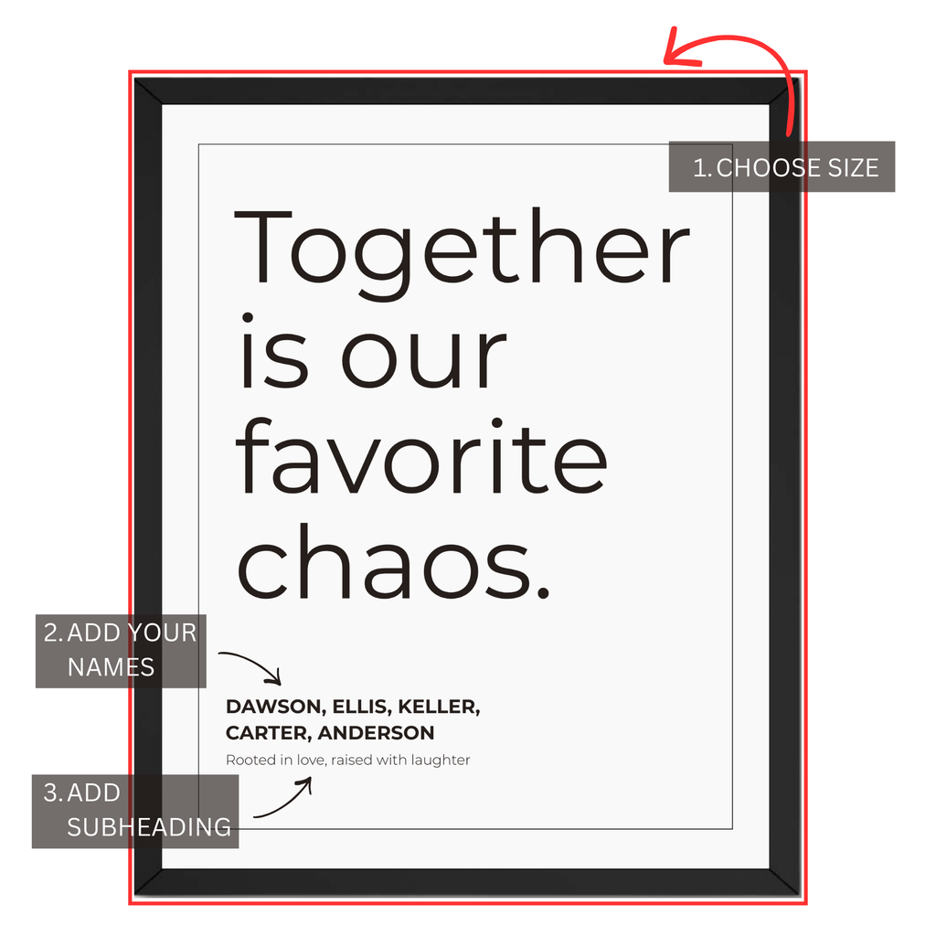 Personalized Favorite Chaos Print: Customized Family Name Poster and Canvas