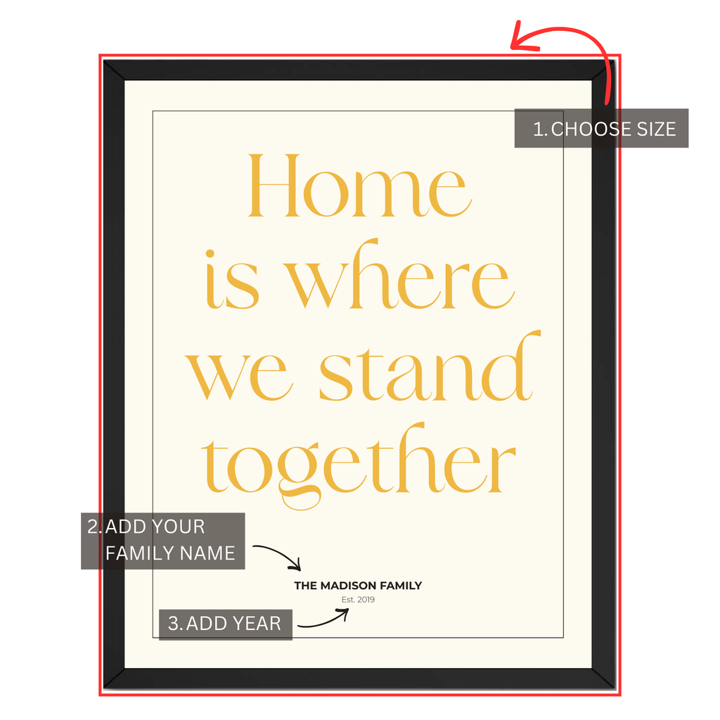 Personalized Home Quote Print - Custom Family Name Poster and Canvas