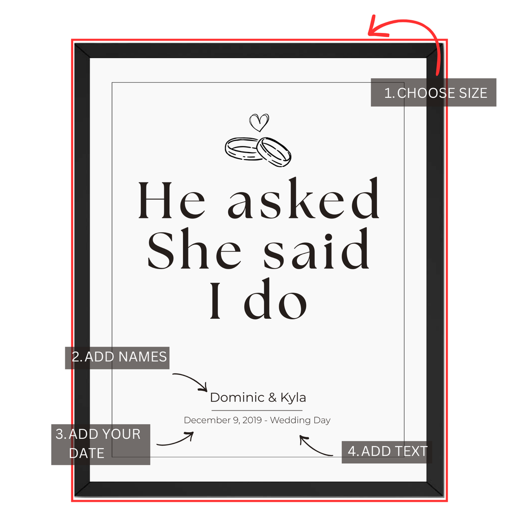 Personalized Wedding Quote Print: Custom Couple Name Poster and Canvas