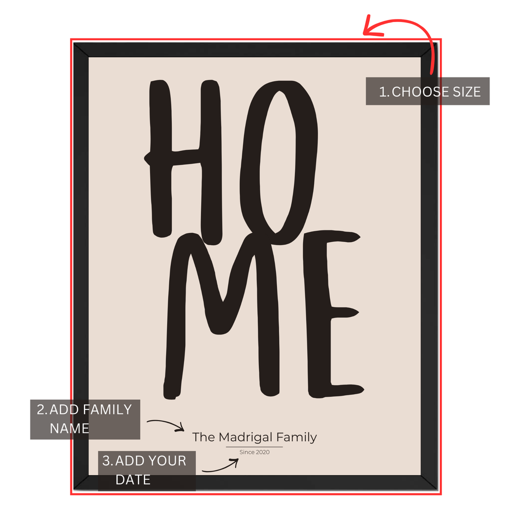 Personalized Home Print: Custom Family Names Poster and Canvas