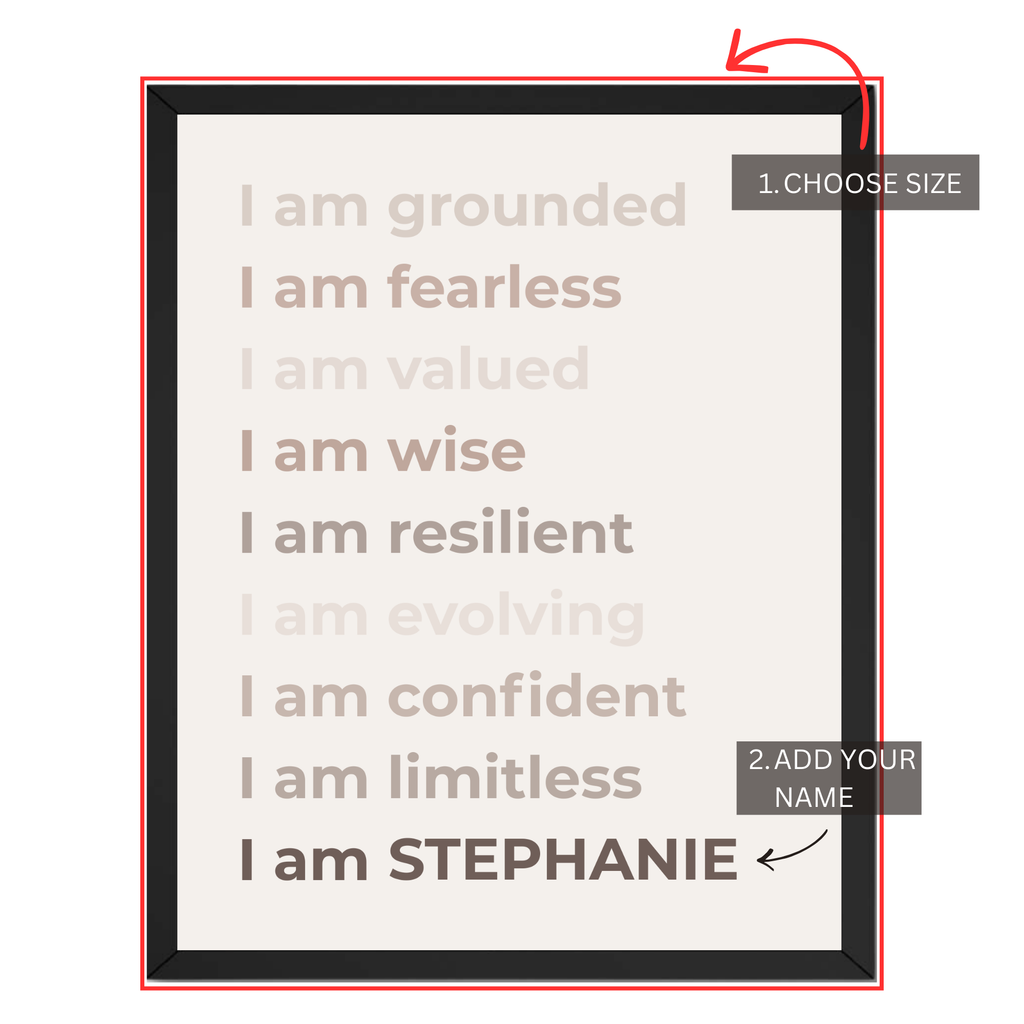 Personalized Affirmation Print - Custom Name Motivation Poster