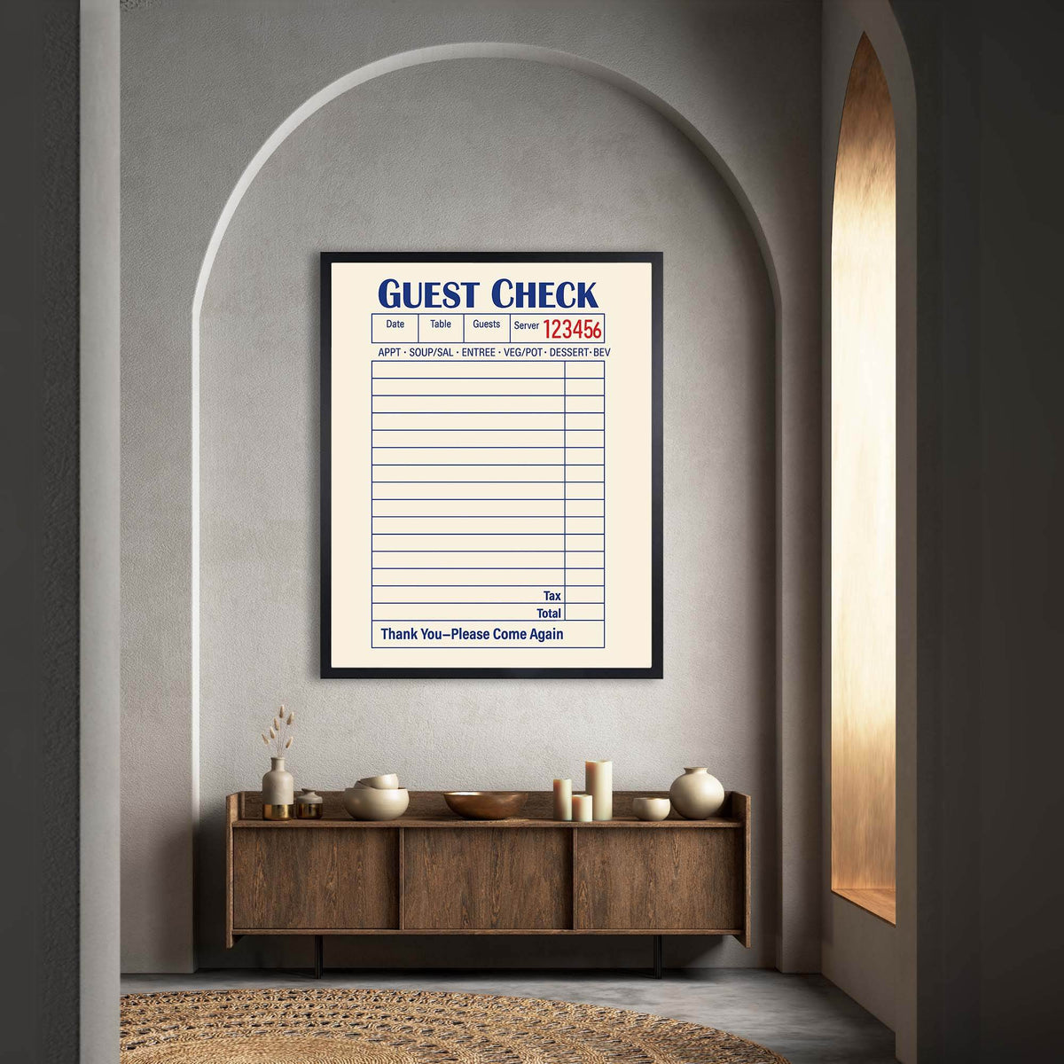 InkFlow Blank Guest Check Poster - Simple, Elegant Design for Customizable Wall Art, Perfect for Restaurants, Cafes, or Unique Home Décor and Personalized Statements - Unframed Wall Art - Infinity Beyond Crafts