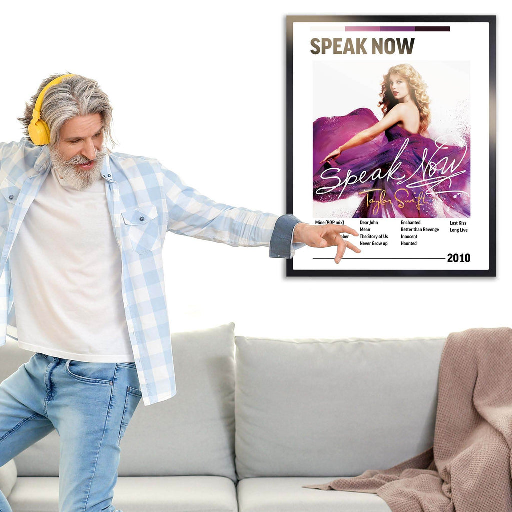 InkFlow Speak Now Album Poster - Classic Music Art Print, Elegant Wall Decor for Home or Office, Perfect Gift for Music Lovers, Stylish Decor for Fans of Music - 11x14 Unframed Canvas Wall Ar - Infinity Beyond Crafts