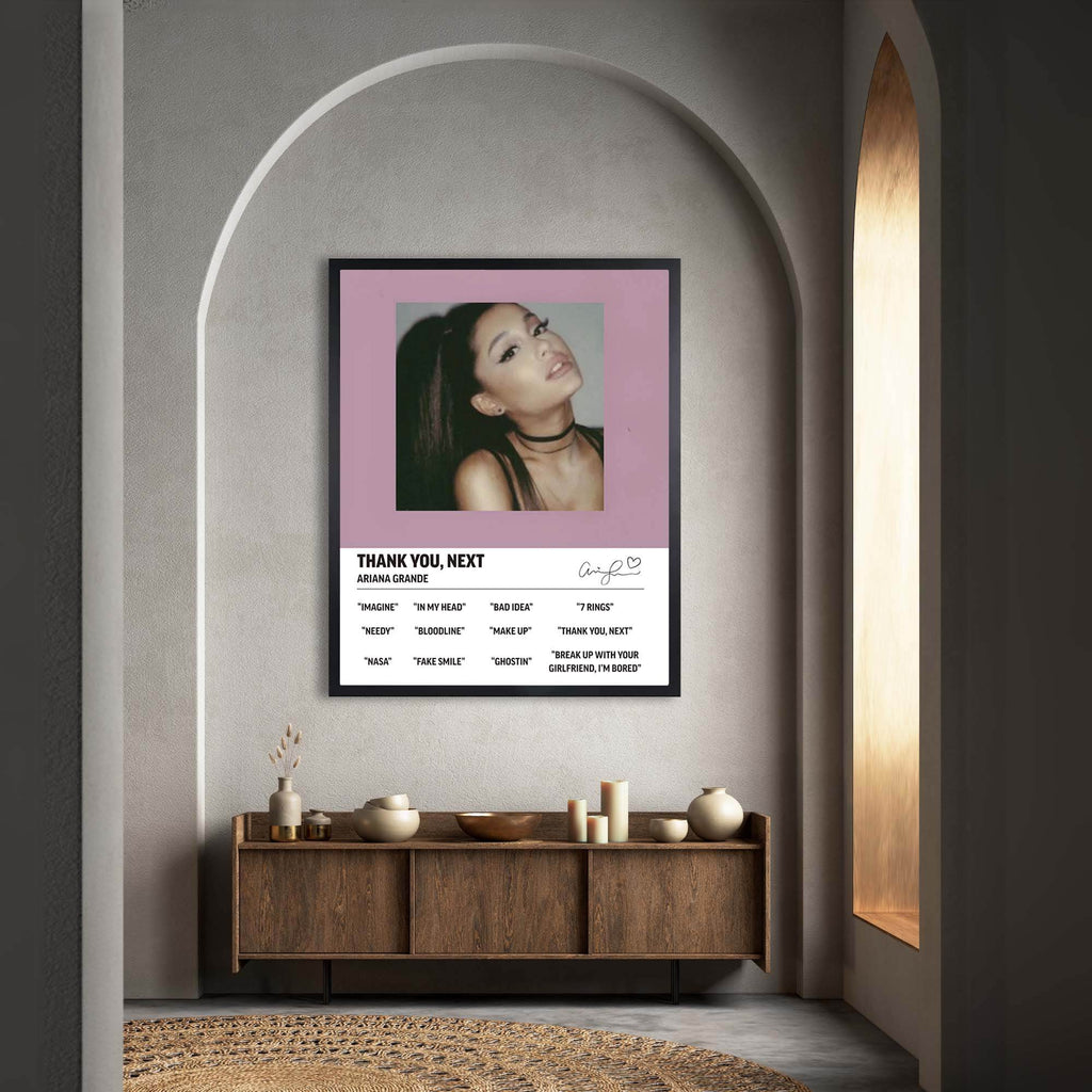 InkFlow Thank U, Next Music Poster - Art Print for Fans, Wall Décor for Home, Studio, or Office, Inspirational Artwork for Modern Spaces - 8x10 Unframed Canvas Wall Art - Infinity Beyond Crafts