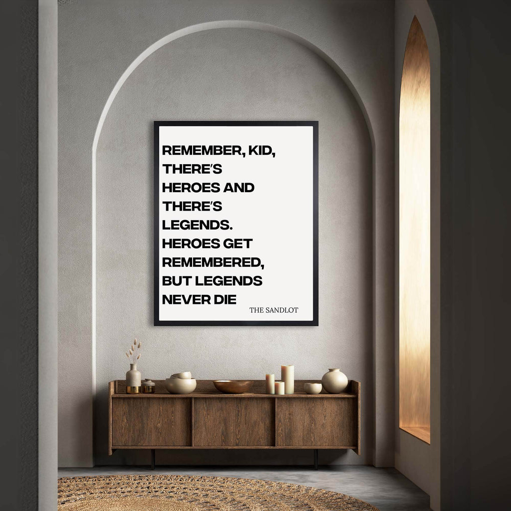 InkFlow Sandlot Quote Poster - Motivational & Inspirational Art for Baseball Fans, Perfect Wall Decor for Sports Enthusiasts - 8x10 Unframed Canvas Wall Art - Infinity Beyond Crafts