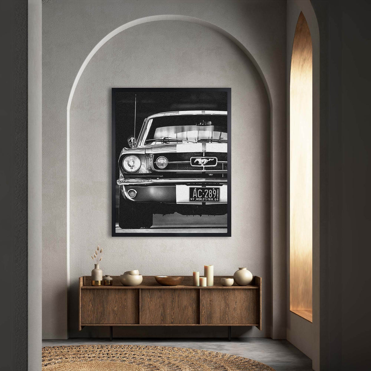InkFlow Vintage Mustang Photography Poster - Classic Car Art Print for Automobile Enthusiasts, Retro Wall Decor for Home, Office, and Car Lovers - 8x10 Unframed Canvas Wall Art - Infinity Beyond Crafts