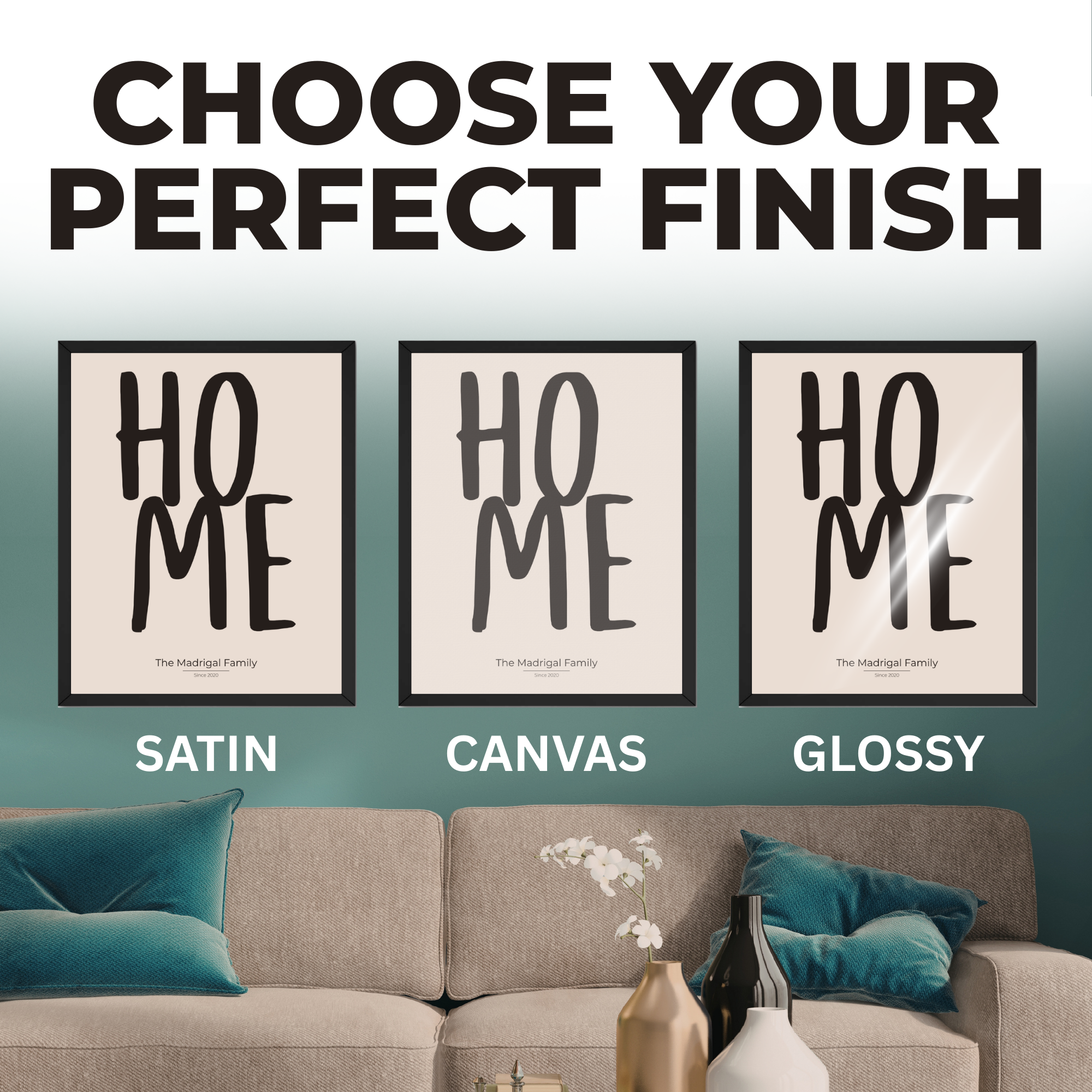 Personalized Home Print: Custom Family Names Poster and Canvas