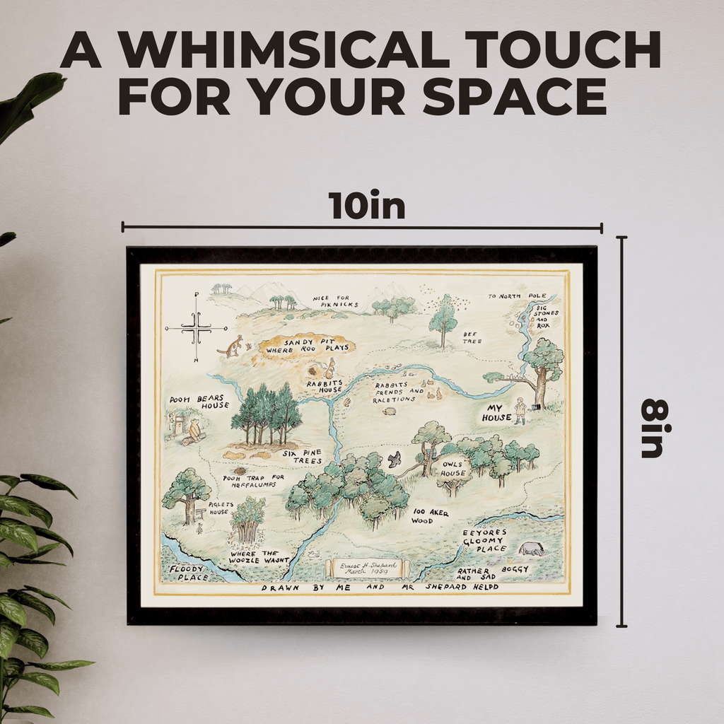 InkFlow Hundred Acre Woods Map Poster - Ideal Storybook Decor for Bedroom, Nursery, or Living Room - A Thoughtful Gift for Parents, Boys & Girls - 20x16 UNFRAMED Wall Art - Infinity Beyond Crafts