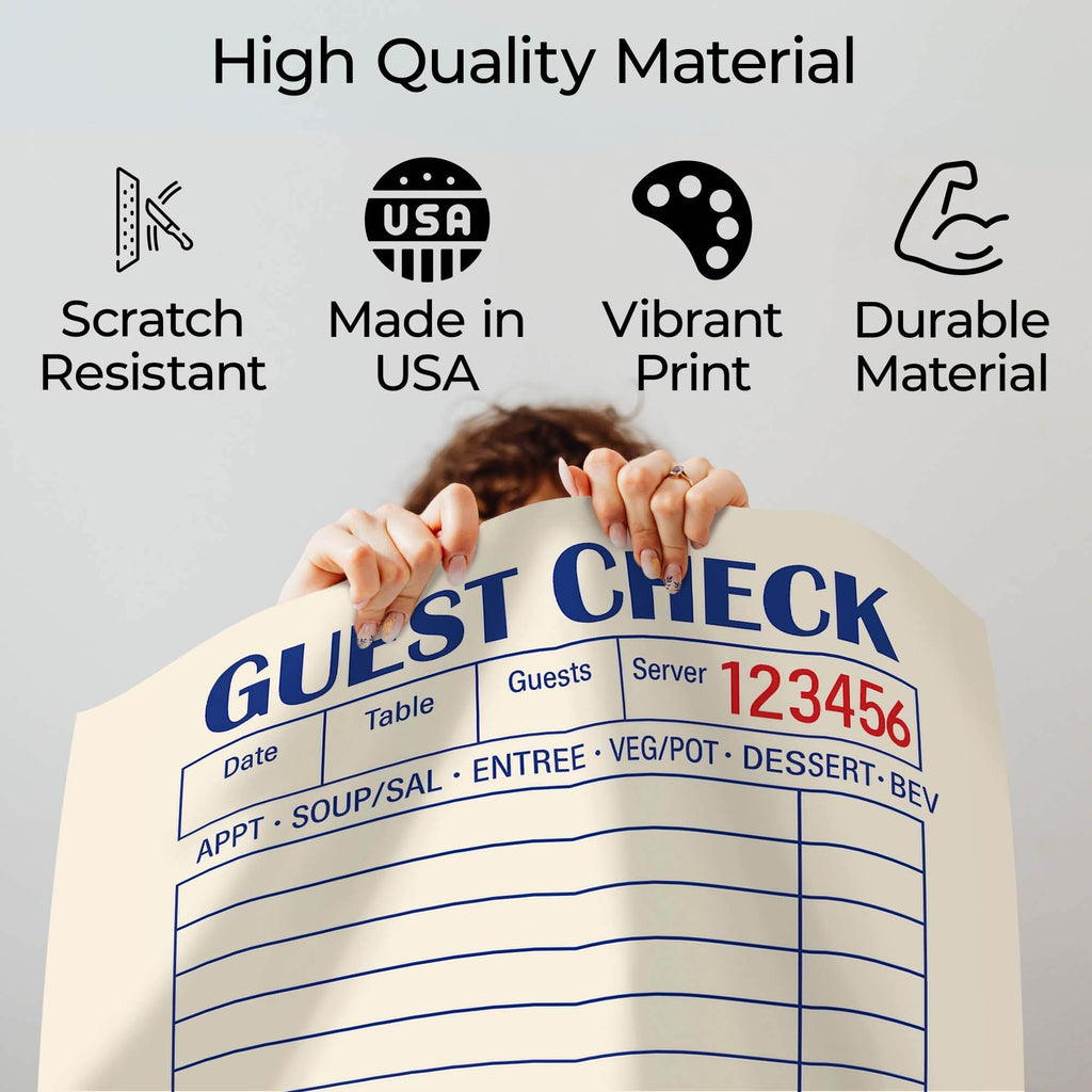 InkFlow Blank Guest Check Poster - Simple, Elegant Design for Customizable Wall Art, Perfect for Restaurants, Cafes, or Unique Home Décor and Personalized Statements - Unframed Wall Art - Infinity Beyond Crafts