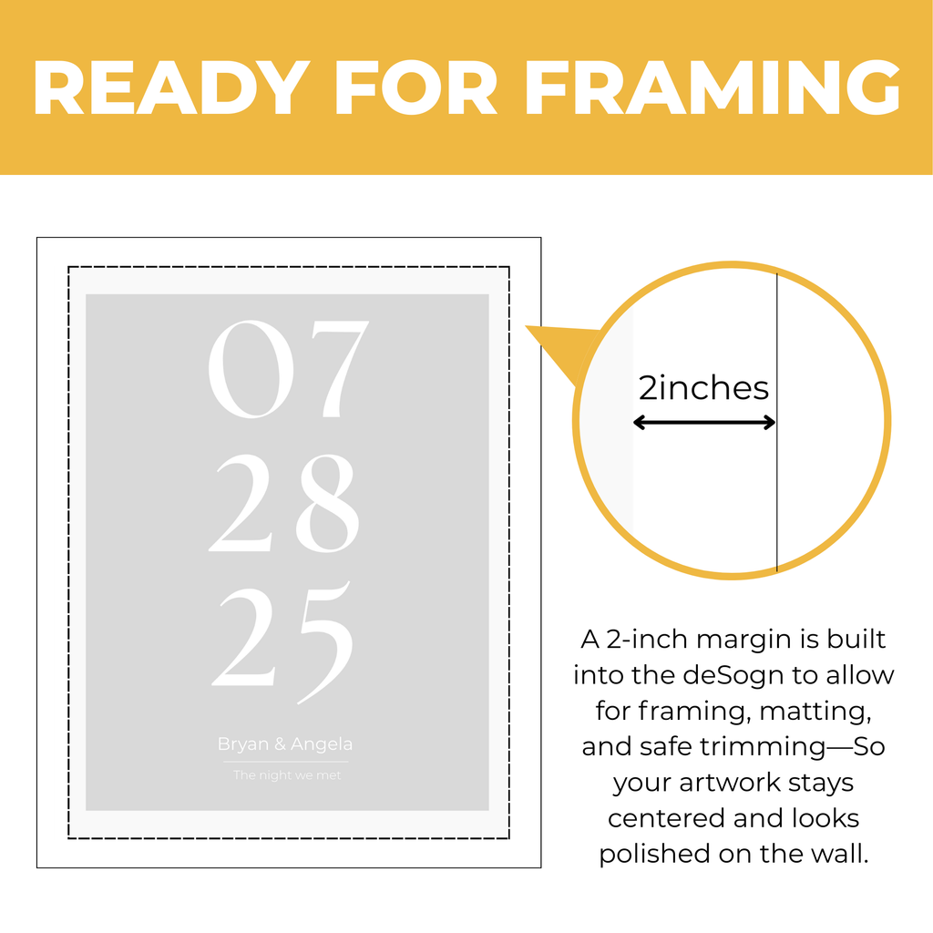 Personalized Wedding Date Print - Custom Name Typography Poster and Canvas