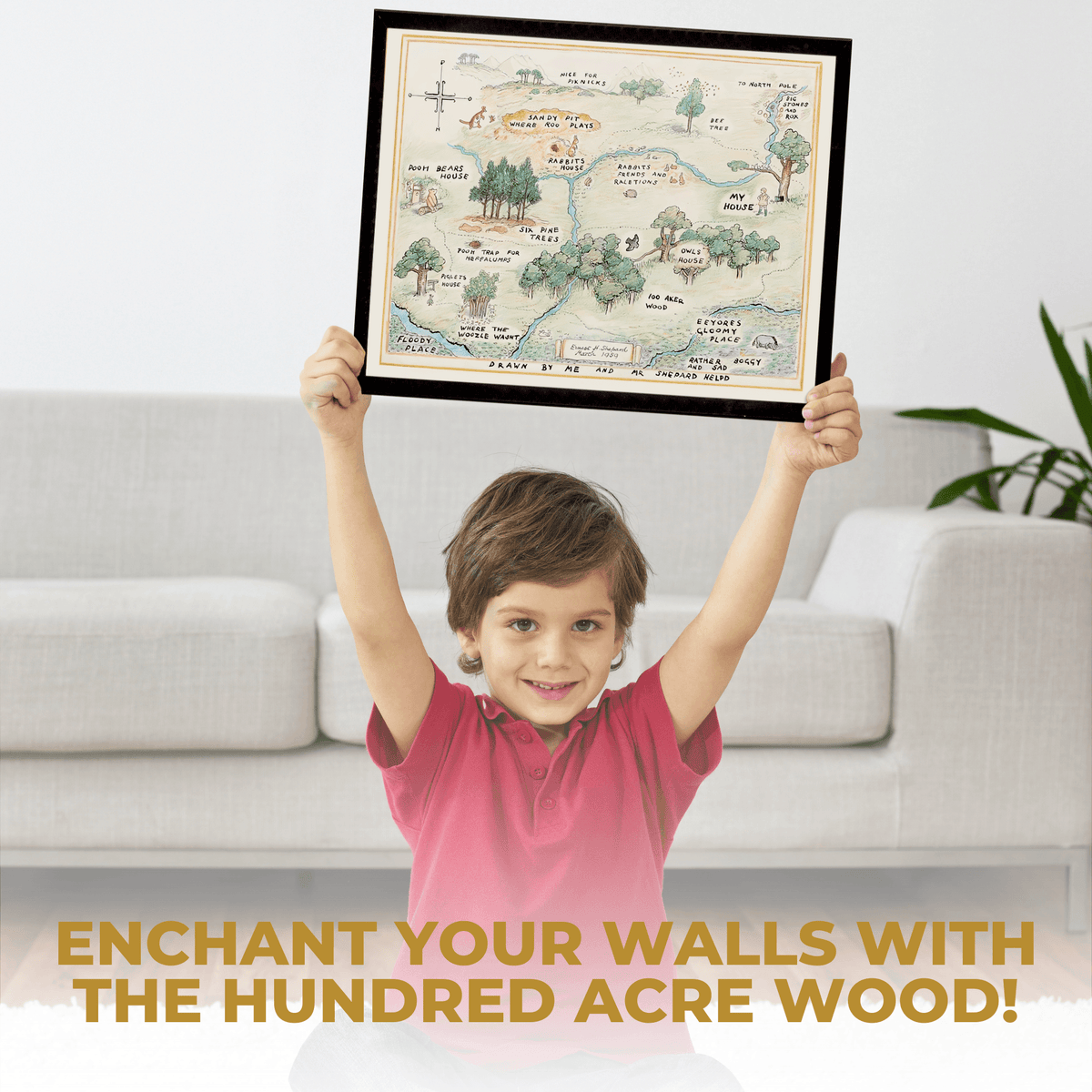 InkFlow Hundred Acre Woods Map Poster - Ideal Storybook Decor for Bedroom, Nursery, or Living Room - A Thoughtful Gift for Parents, Boys & Girls - 20x16 UNFRAMED Wall Art - Infinity Beyond Crafts