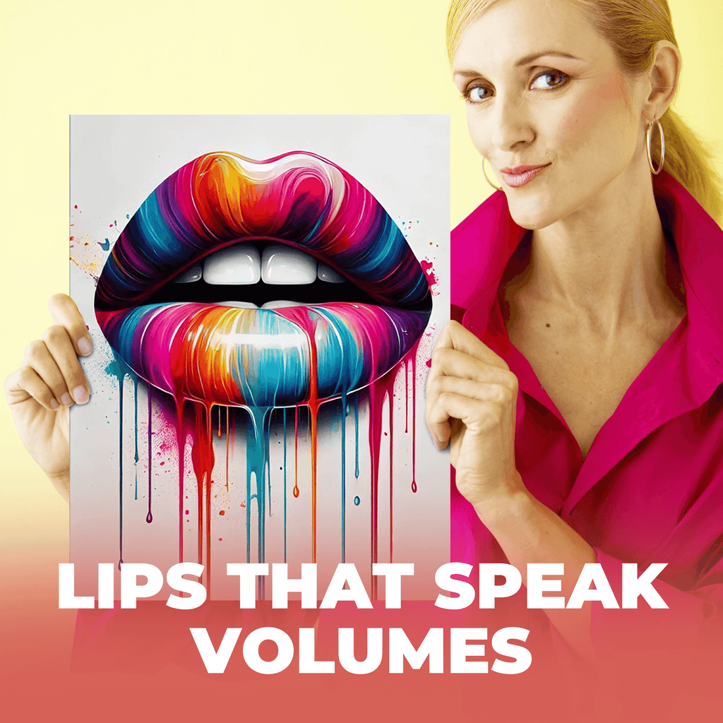 InkFlow Art Lip Poster - Woman's Lips Print - Color Drip Art - Abstract Art - Pop Art - Graffiti Art - Rainbow Art - Girly Art - Great Bedroom or Living Room Wall Decor - 8x10 UNFRAMED Wall Art - Infinity Beyond Crafts
