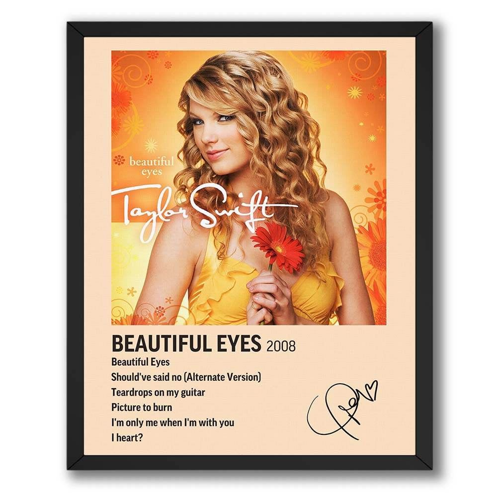 InkFlow Beautiful Eyes Album Poster - Classic Music Art Print, Elegant Wall Decor for Home or Office, Perfect Gift for Country Pop Music Fans - 8x10 Unframed Canvas Wall Art - Infinity Beyond Crafts