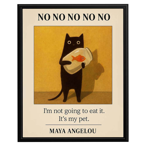 InkFlow Funny Black Cat Wall Art - Playful Animal Print Poster for Home Décor, Perfect for Living Rooms, Bedrooms, and Cat Lovers - 8x10 Unframed Wall Art - Infinity Beyond Crafts