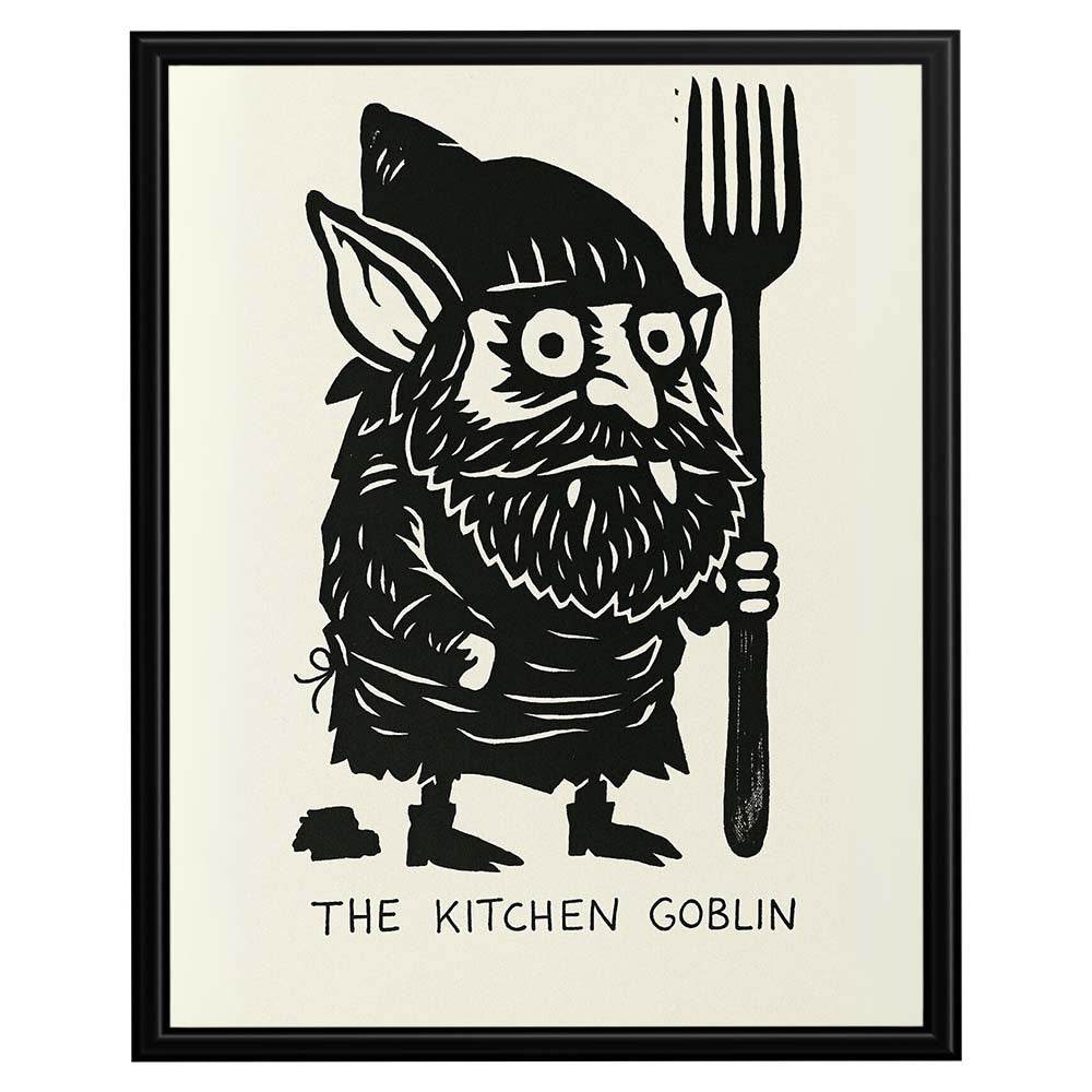 InkFlow The Kitchen Goblin - Whimsical Goblin Print for Kitchen Decor, Fun and Quirky Art for Cooking Space, Unique Kitchen Wall Art, Perfect Gift for Food Enthusiasts - 8x10 Unframed Wall Art - Infinity Beyond Crafts