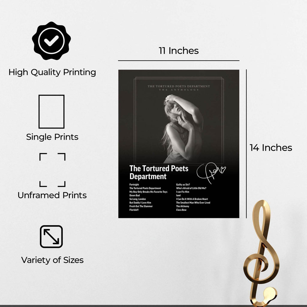 InkFlow The Poets Album Art Poster - Aesthetic Music Poster for Bedroom, Living Room, Office Decor - Modern Artwork for Music Lovers - 8x10 Unframed Canvas Wall Art - Infinity Beyond Crafts