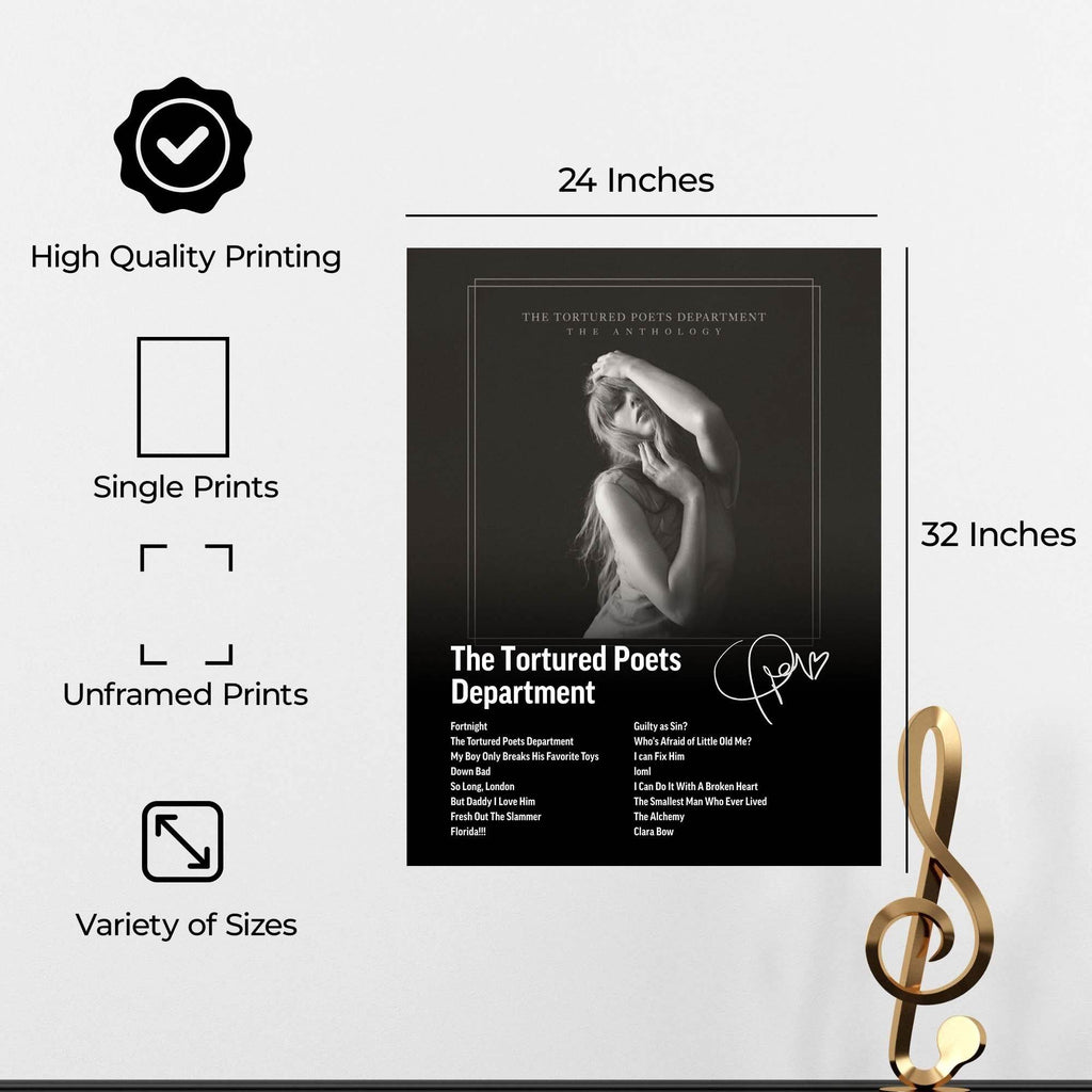 InkFlow The Poets Album Art Poster - Aesthetic Music Poster for Bedroom, Living Room, Office Decor - Modern Artwork for Music Lovers - 8x10 Unframed Canvas Wall Art - Infinity Beyond Crafts