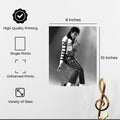 InkFlow Michael Jackson Poster - Legendary Pop Icon Wall Art for Home, Office, Bedroom, or Living Room Décor - Vibrant and Timeless Statement Artwork Print - 8x10 Unframed Canvas Wall Art - Infinity Beyond Crafts
