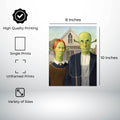 InkFlow American Gothic Style Shrek-Inspired Wall Art Poster for Home, Office, Bedroom, or Living Room Décor - Fun Pop Culture & Modern Art Piece - 8x10 Unframed Canvas Wall Art - Infinity Beyond Crafts