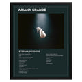 Eternal Sunshine music album poster featuring dark cinematic artwork, Ariana Grande title and track-list design