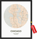 Wownic custom city map poster with Chicago city name, custom name and date