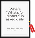 Wownic custom family names kitchen poster with funny what’s for dinner quote and custom year