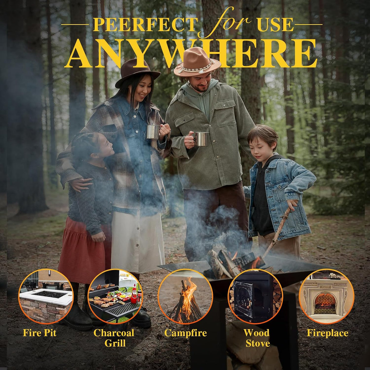Wownic instant fire starter discs 60 pack shown with an outdoor campfire